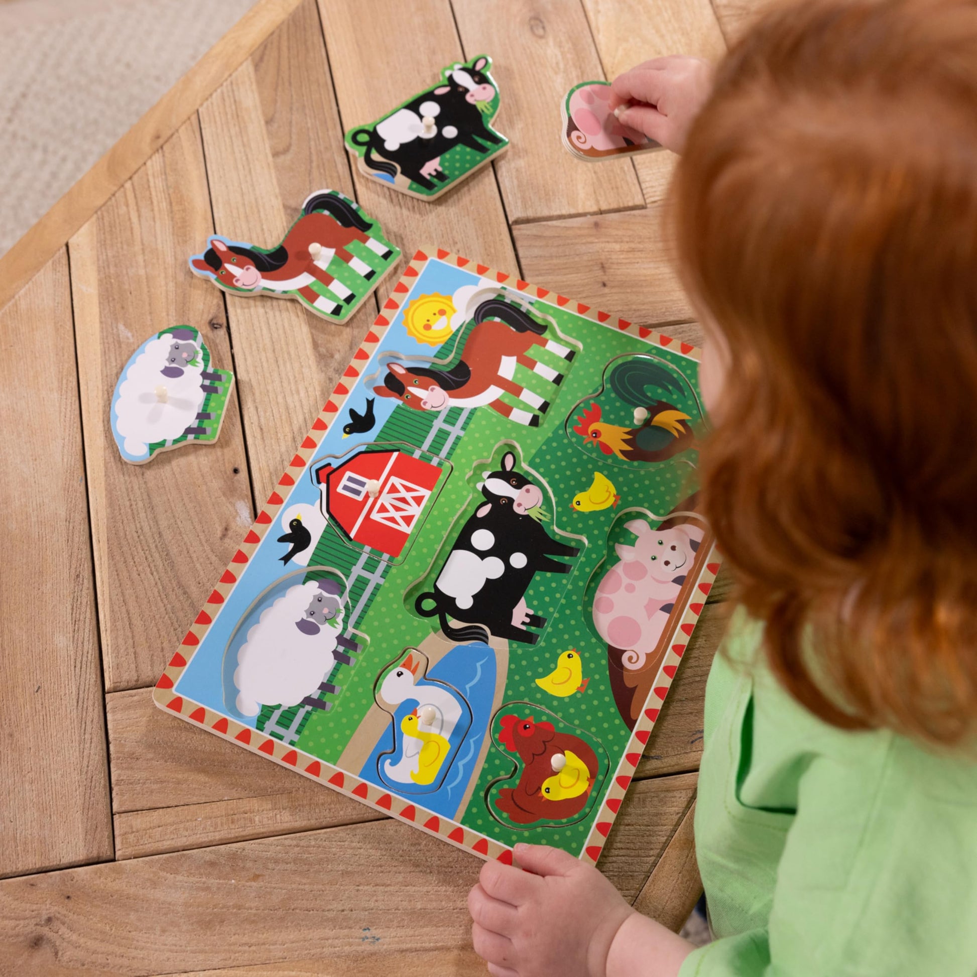 Melissa & Doug Farm Wooden Peg Puzzle (8 pcs)