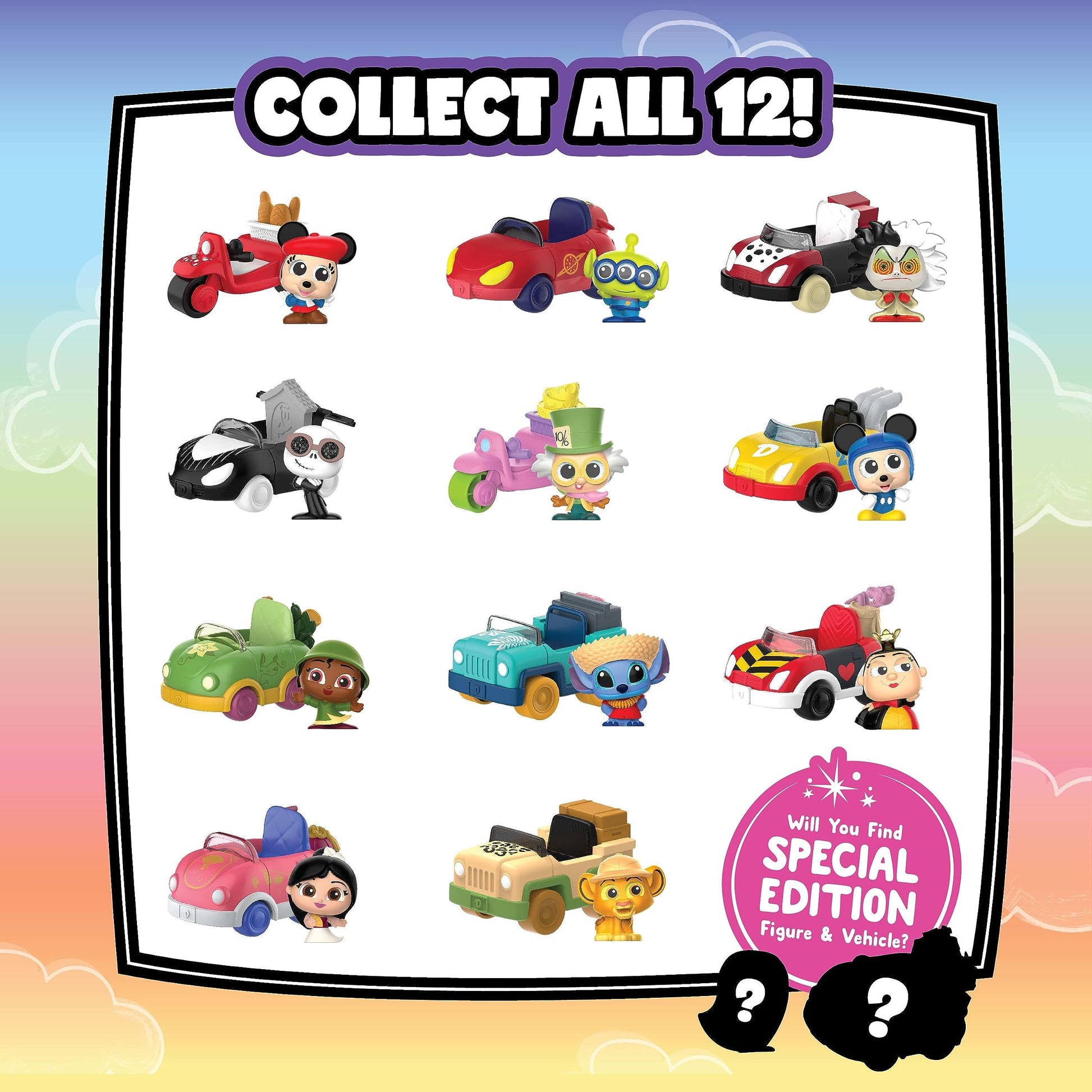 Disney Doorables Let’s Go Series 2 Figure and Vehicles 2-Pack, Styles May Vary, Officially Licensed Kids Toys for Ages 5 Up, Amazon Exclusive