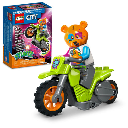 LEGO City Stuntz Bear Stunt Bike 60356, Flywheel-Powered Motorbike Toy to Perform Jumps and Tricks, Toys for Boys & Girls Age 5 Plus, Small Gift or