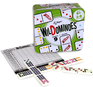 Regal Games - Wild Spinner Dominoes - Compatible with Spinner and Double 9 Dominoes - Fun Family-Friendly Game - Includes Score Pad and Rules Sheet