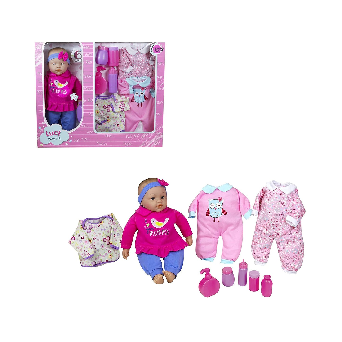 Lissi 15" Doll Set with Extra Clothes & Accessories Role Play Toy