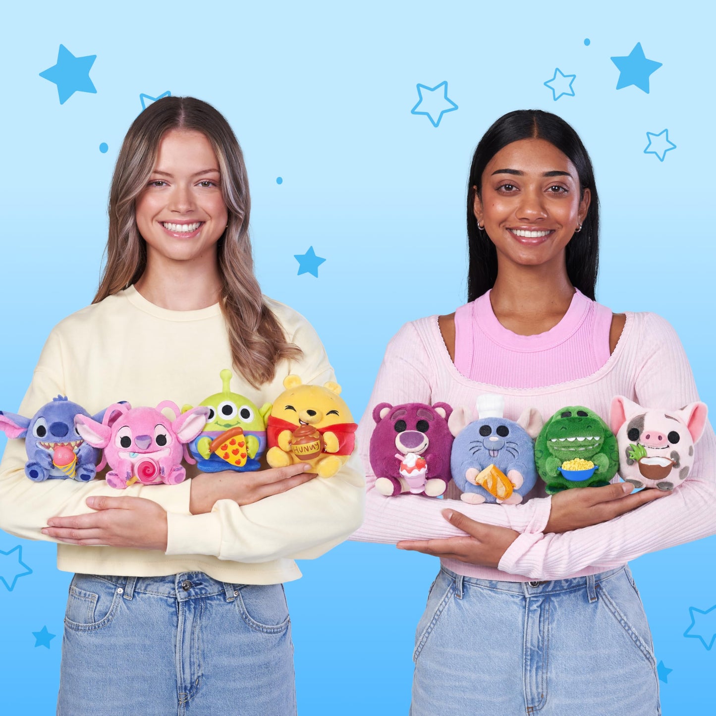 Snackles Disney 5-Inch Plush Toy 2 Pack by ZURU - Ultra-Soft Mini Stuffed Animal with Snack Accessory, Collectible Cuddly Plush for Kids, Tweens,