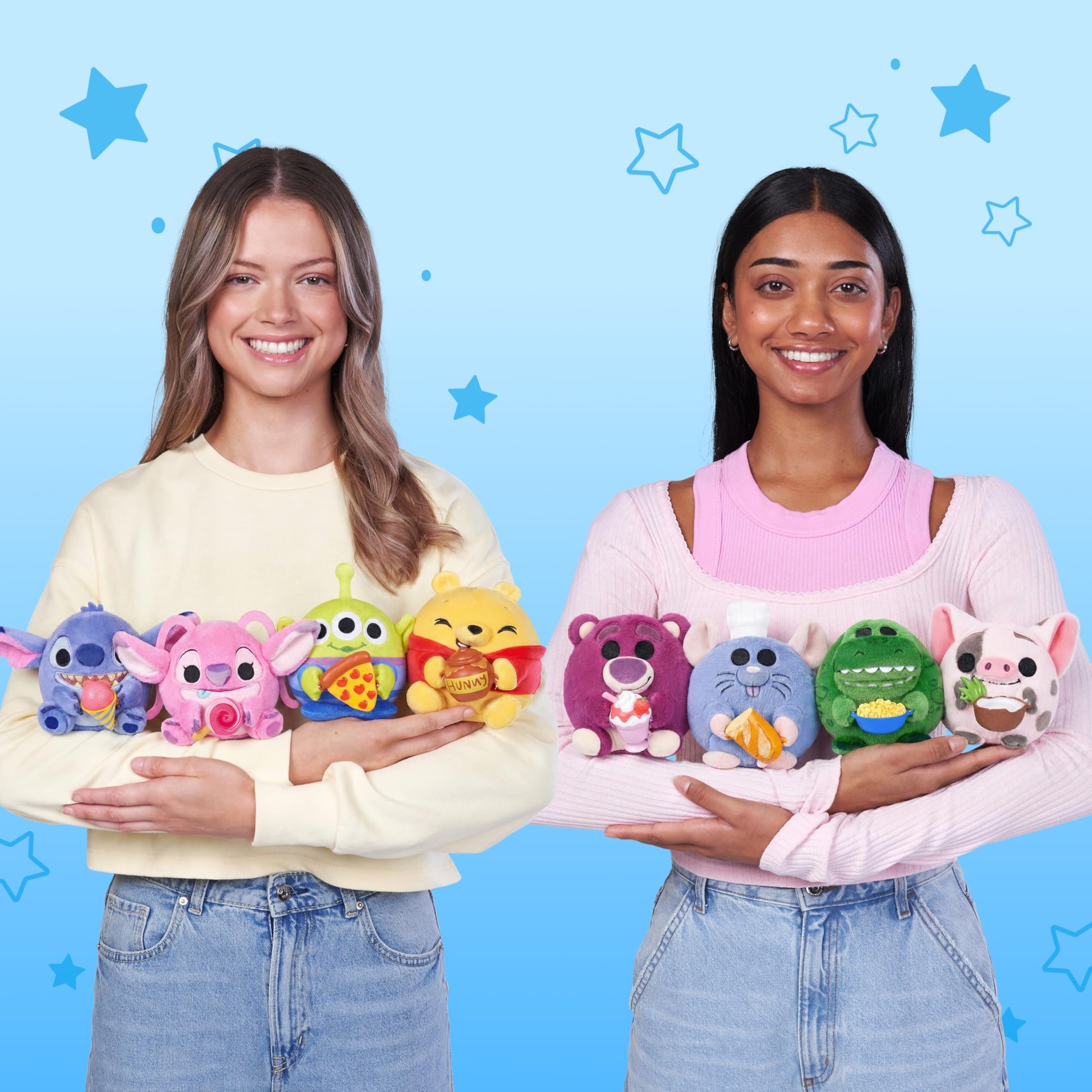 Snackles Disney 5-Inch Plush Toy 2 Pack by ZURU - Ultra-Soft Mini Stuffed Animal with Snack Accessory, Collectible Cuddly Plush for Kids, Tweens,