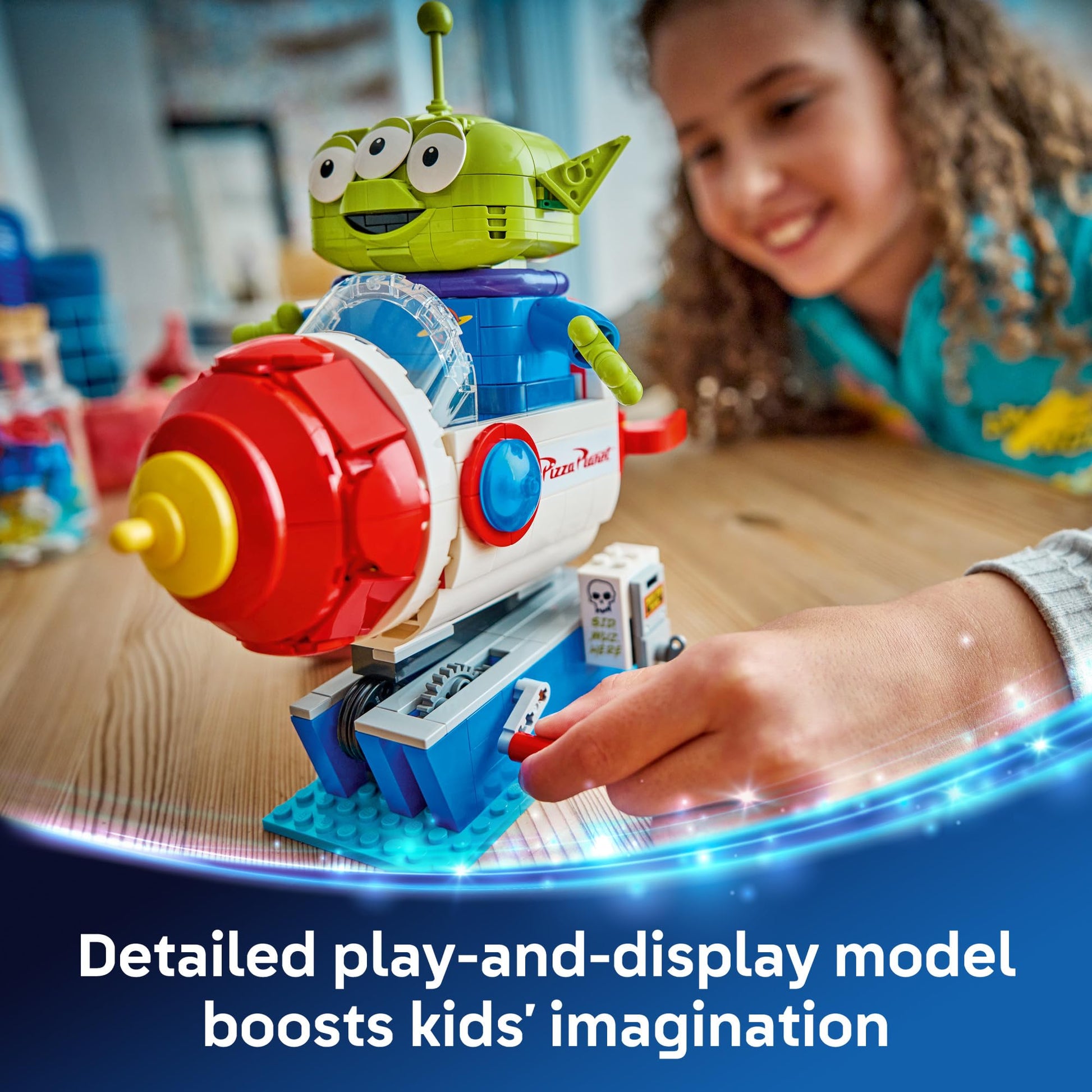 LEGO Disney and Pixar Toy Story Alien with Pizza Planet Rocket Ride - Building Toy for Girls & Boys, Ages 9+ - Disney Gift Idea - Kids Bedroom Decor