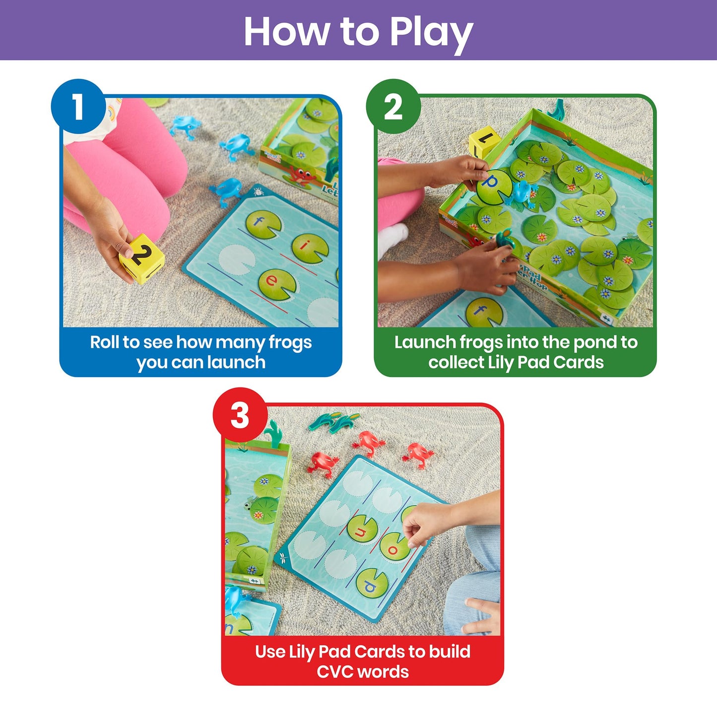 hand2mind Lily Pad Letter Hop Word-Building Game