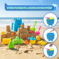 4E's Novelty Beach Toys for Kids with Bag (17 Pcs Set) Castle Beach Bucket with Shovels & Molds Kit - Sand Toys Set for Toddlers with Mesh Beach Bag