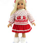 American Fashion World White Reindeer Skirt Set for 18-Inch Dolls | Premium Quality & Trendy Design | Dolls Clothes for Popular Brands
