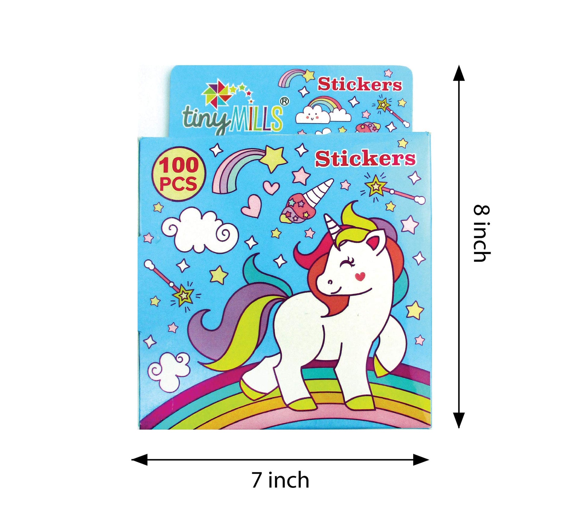 TINYMILLS Unicorn Stickers for Kids Party Favor Supplies Pack (1200 Stickers Total) Pack of 12 Sticker Dispensers with 100 Stickers/Dispenser Birthday