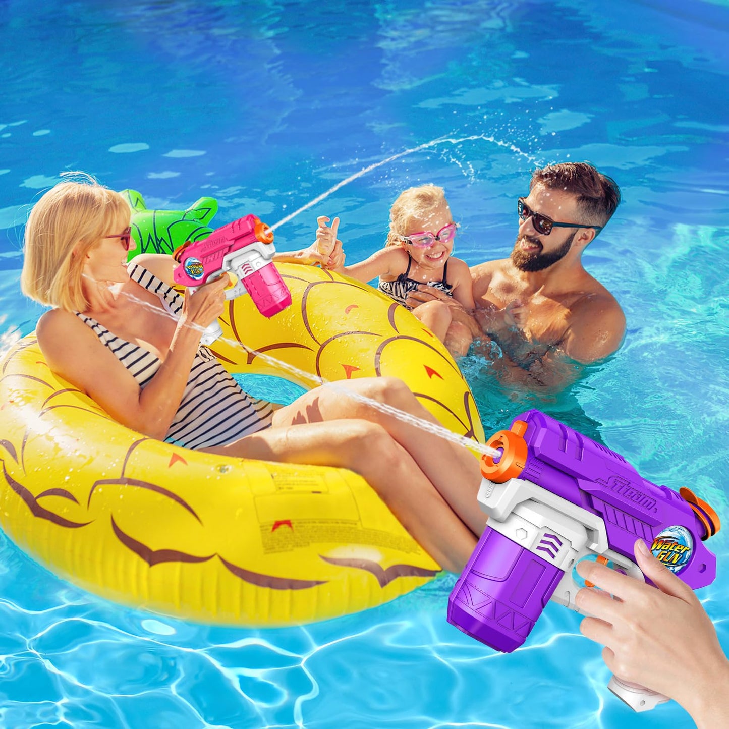 Water Guns for Kids Adults, 6 Pack Squirt Guns Soaker Blaster 220CC Capacity Long Range Super Water Gun Pistols for Boys Girls Toddlers Swimming Pool