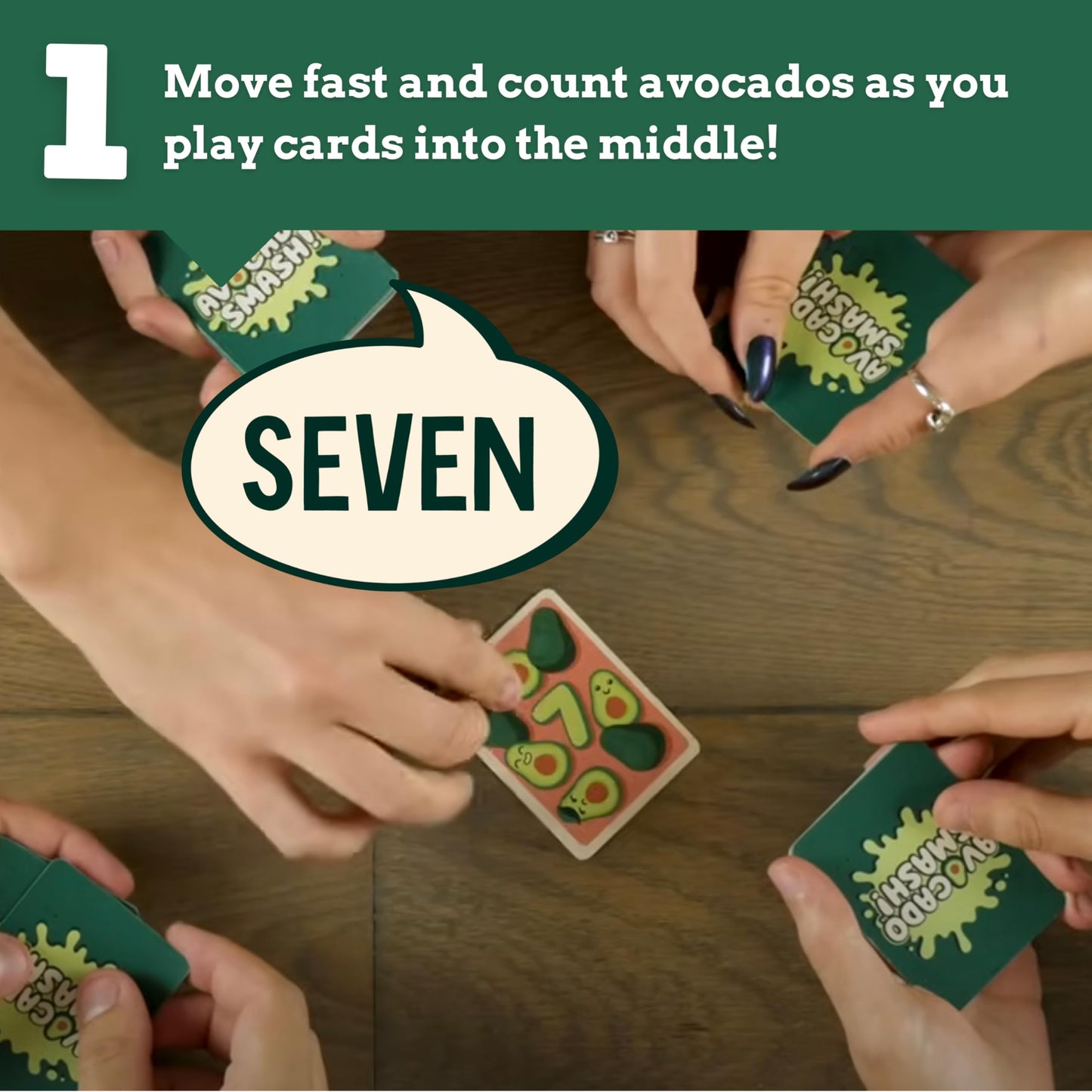 Ridley's Avocado Smash! 71 Piece Family Action Card Game with Storage Case,1 ea