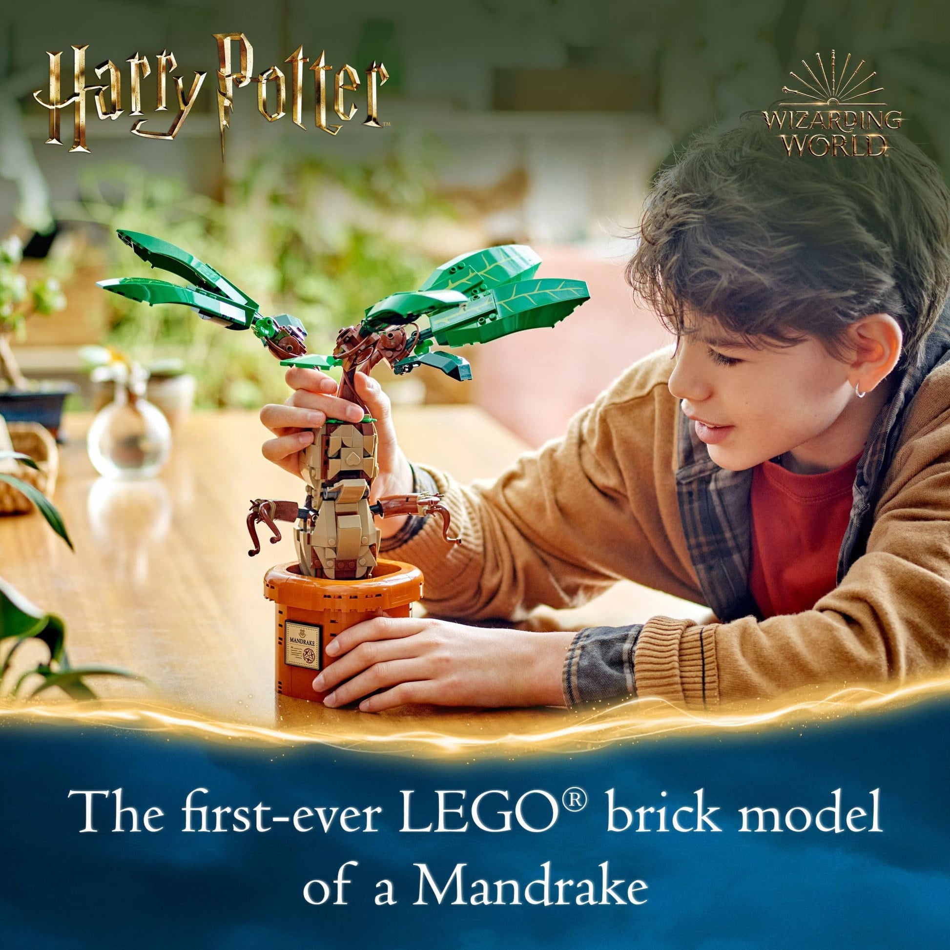 LEGO Harry Potter Mandrake Figure & Pot Plant Toy, Harry Potter Collectible Gift Idea for Kids, Magical Creature Playset for Room décor, Harry Potter