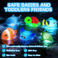ZGLYMUS Light Up Bath Toys,No Hole Mold Free Baby Bath Toys,Ocean Animal Water-Activated Lights Flashes and Change Color,Sensory Lights Toys