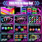 MIBOTE 269Pcs Led Light Up Toys Party Favors Glow in the Dark Party Supplies for Kid/Adults with Light Up Glasses,Headband,Rings,Bracelets,100 Glow