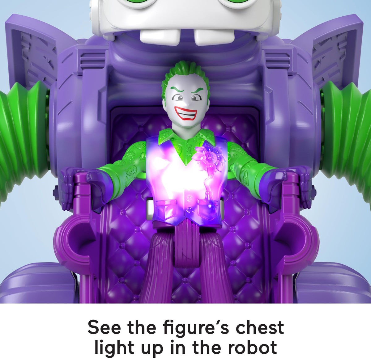 Fisher-Price Imaginext DC Super Friends The Joker Toy Battling Robot with Poseable Figure & Lights for Pretend Play Kids Ages 3+ Years