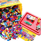 burgkidz Building Blocks Set with Storage Box and Lid Baseplate: 568 Pieces Classic Bricks Compatible with Major Brands, Wheels Doors Windows, STEM