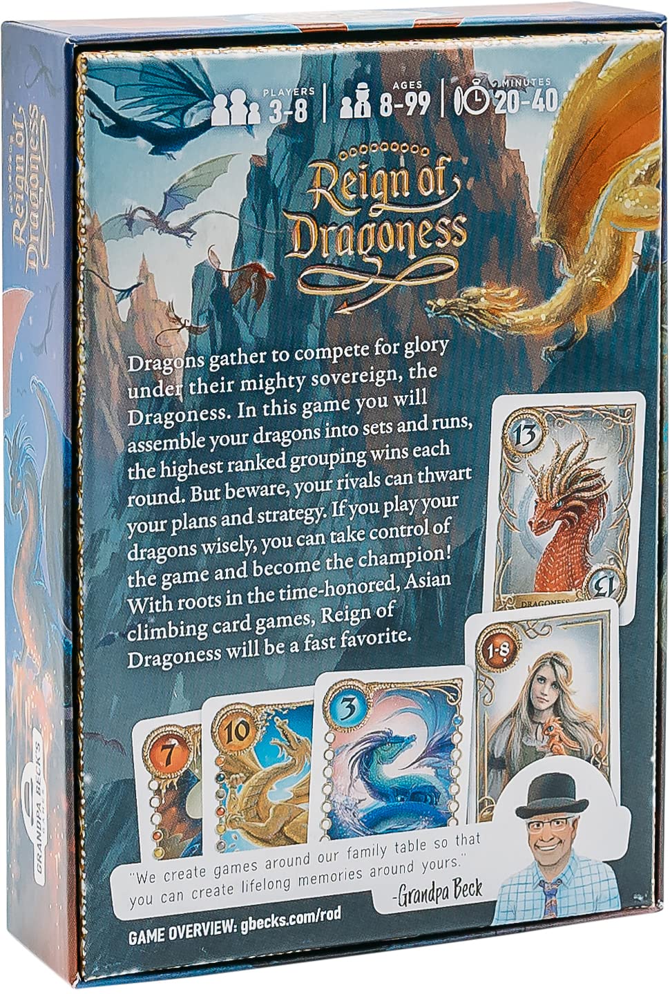 Grandpa Beck's Games Reign of Dragoness Card Game | A Strategic Hand Elimination Card Game | from The Creators of Cover Your Assets & Skull King | 3-8