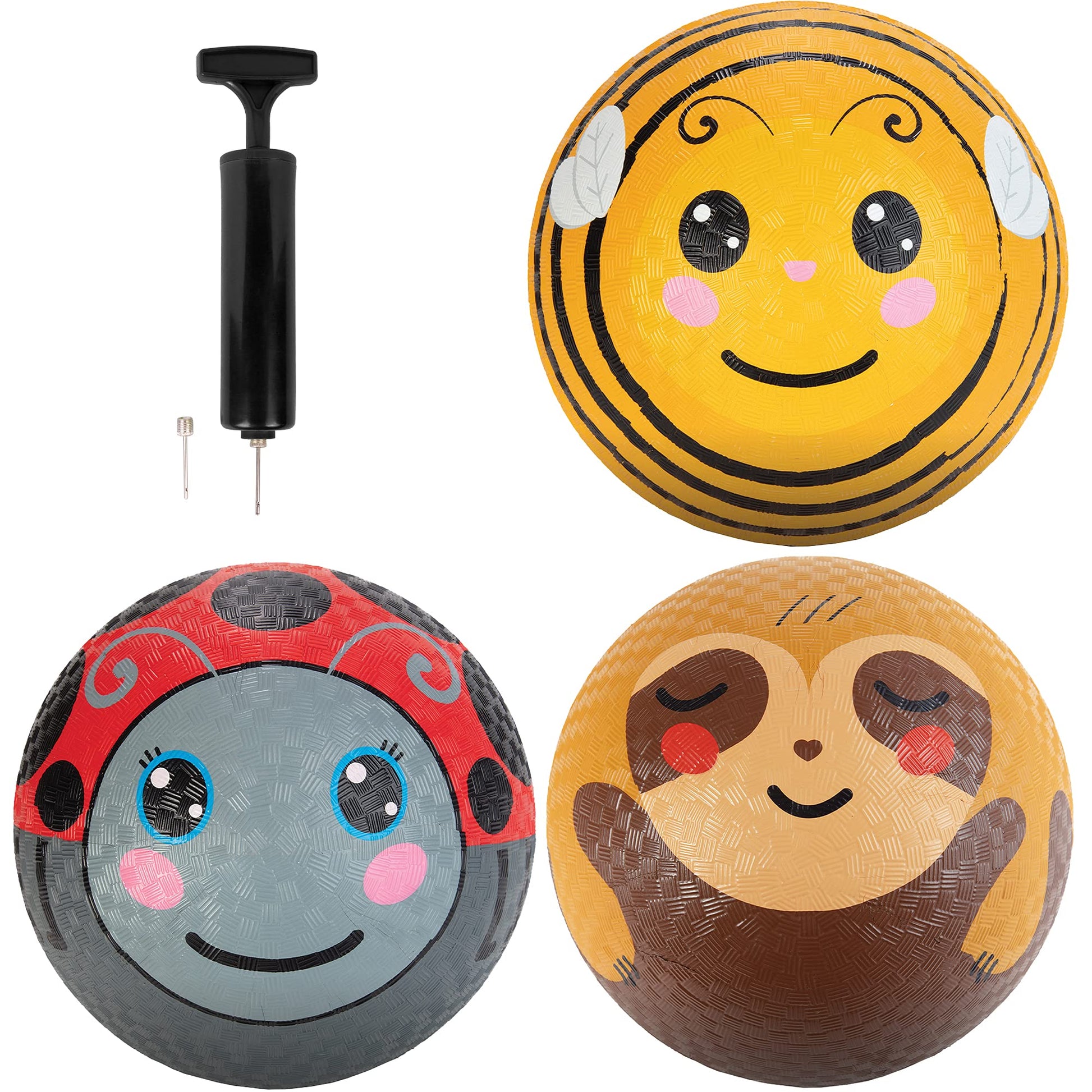 SCS Direct Playground Balls, 8.5 in Rubber Gaga Balls with Air Pump, 3 Pack