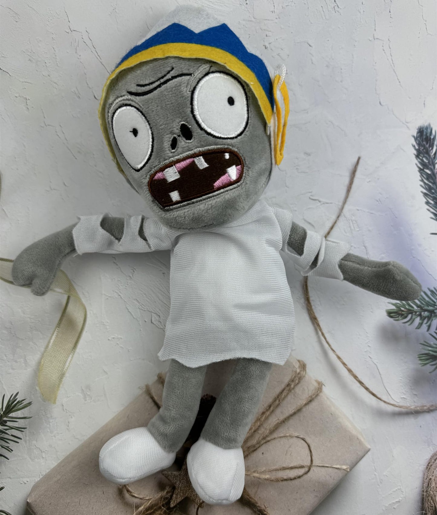 JHESAO 12" Plants and Buckethead Zombie Plush Toys - Normal Zombie PVZ Plushies - Stuffed Soft Dolls - New