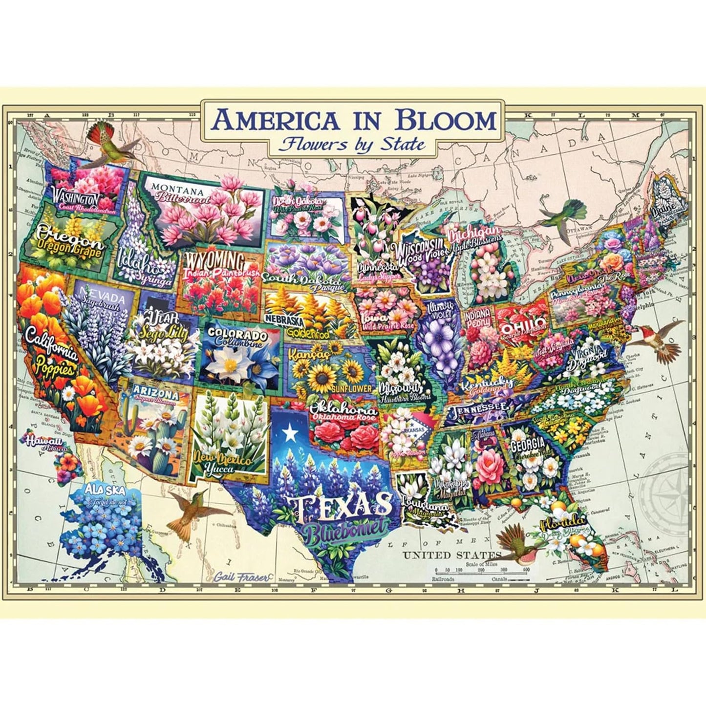 Bits and Pieces America in Bloom Jigsaw Puzzles, 1000, 20"x27"