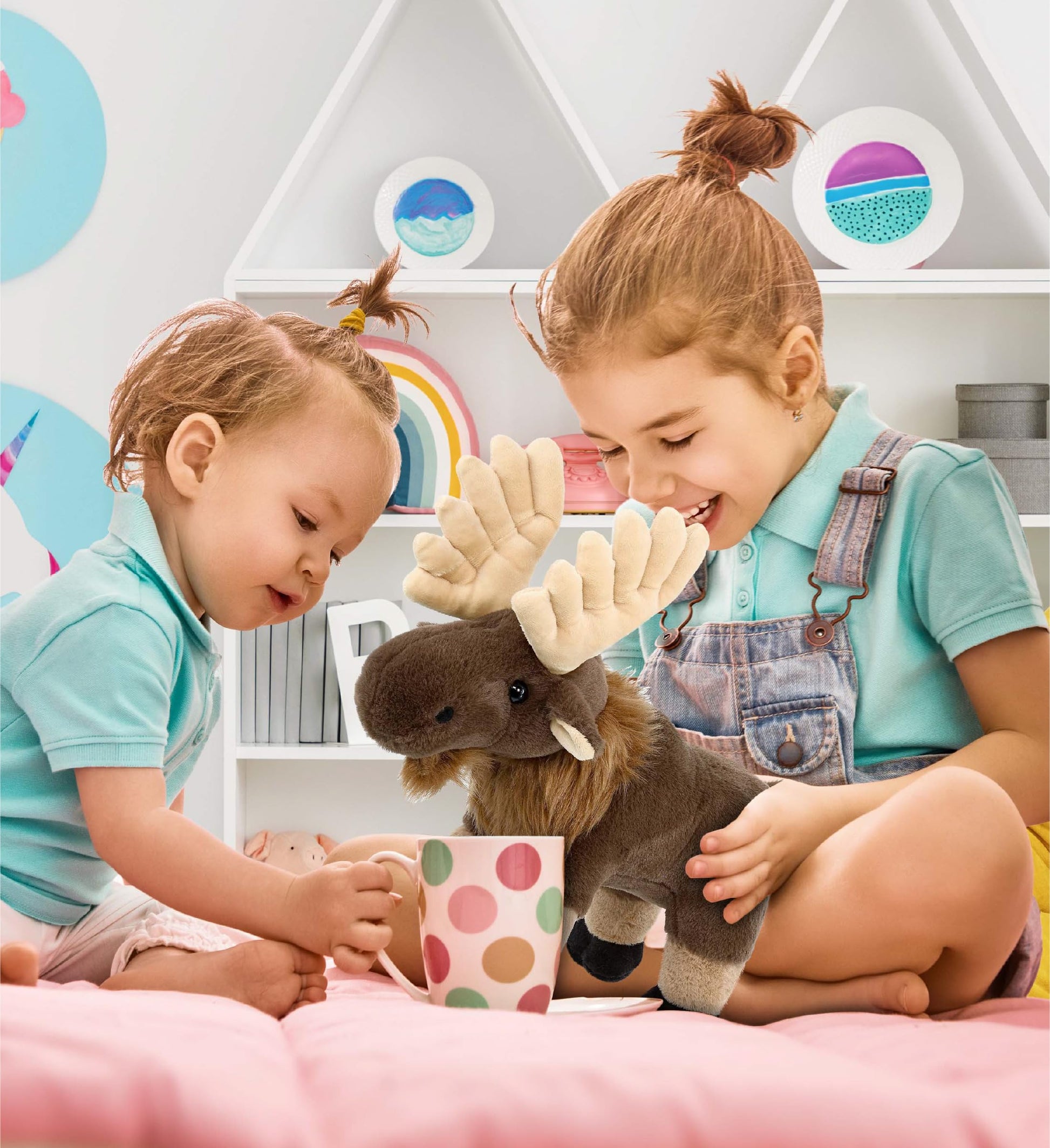 DolliBu Standing Moose Stuffed Animal - Soft Huggable Plush Toy, Adorable Playtime Cuddle Gift, Super Soft Moose Doll for Kids and Adults - 8 inches
