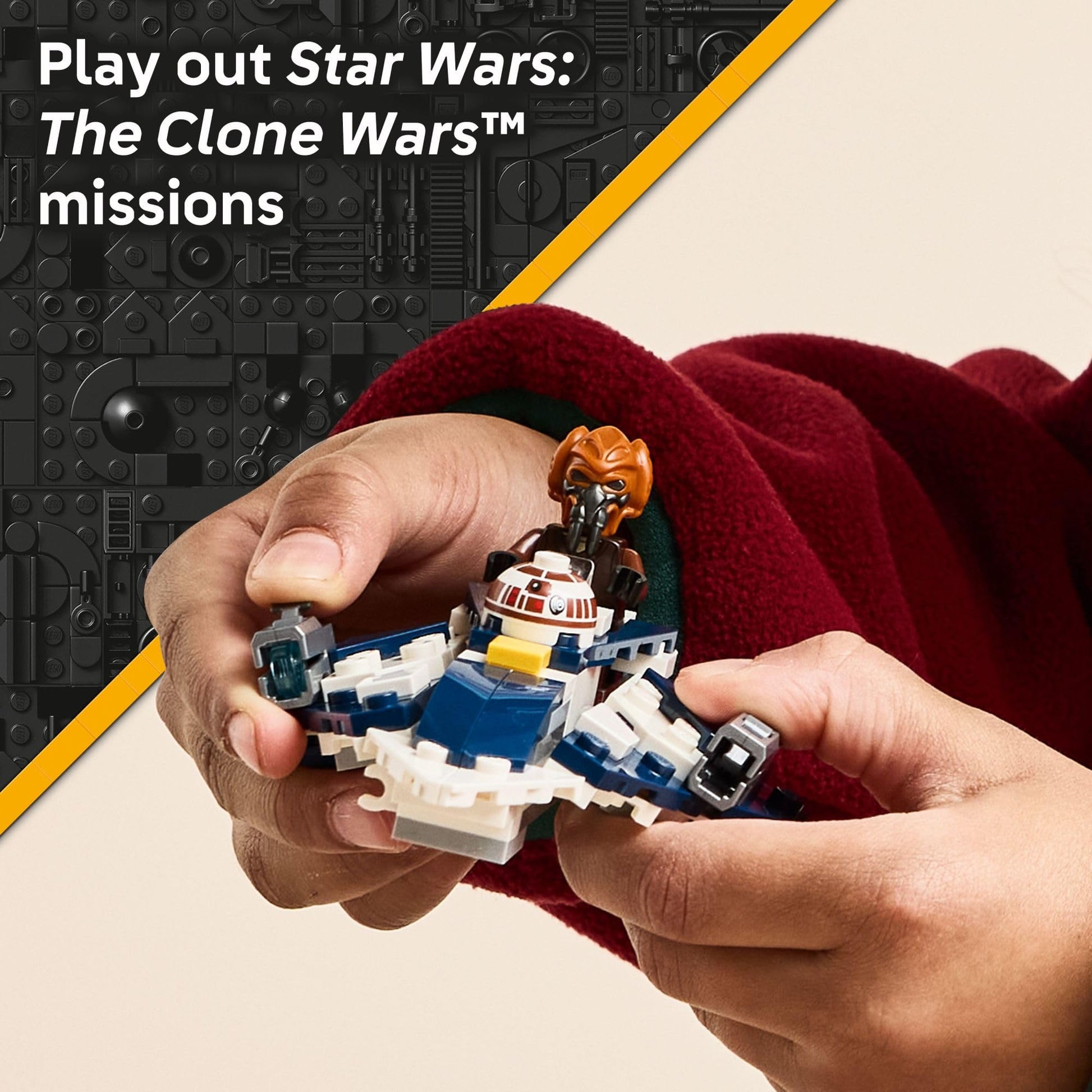 LEGO Star Wars Plo Koon’s Jedi Starfighter Microfighter Kids Toy - Building Toy for Pretend Play - Clone Wars Playset and Room Decor for Boys
