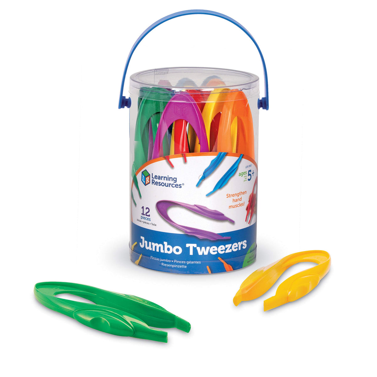 Learning Resources Jumbo Tweezers - Sensory Bin Tools , Water Table Toys, Montessori Grabber Tool, School and Teacher Supplies, Toddler Activities