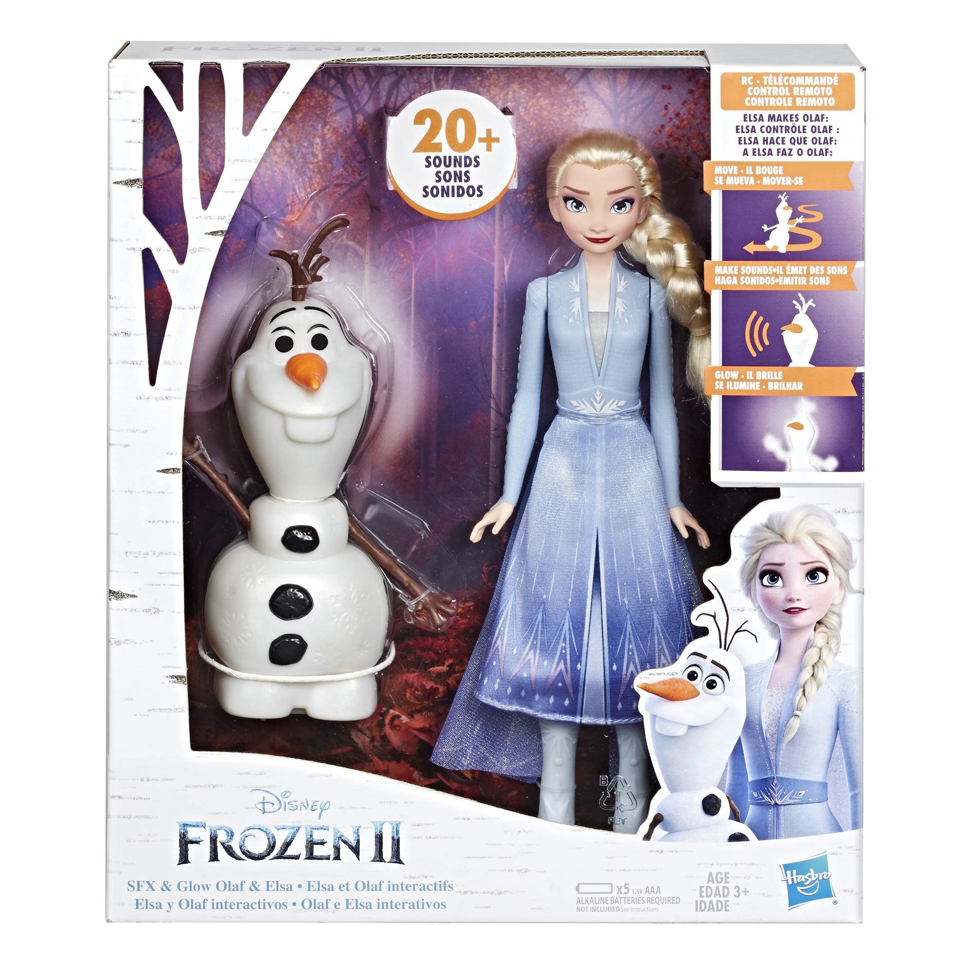 Disney Frozen Talk and Glow Olaf and Elsa Dolls, Remote Control Elsa Activates Talking, Dancing, Glowing Olaf, Inspired 2 Movie - Toy for Kids Ages 3