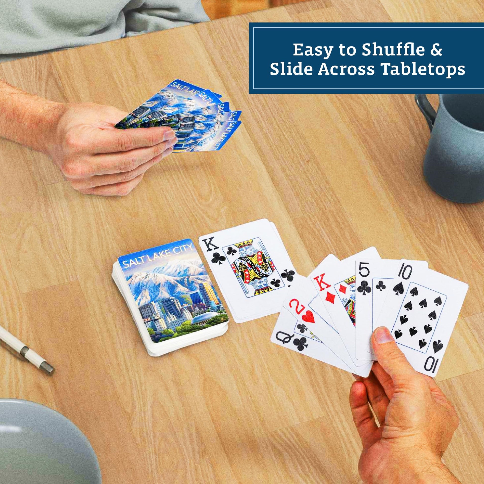 Boardwalk Puzzles Premium Featherlight Unique Playing Cards, Fun Themed Deck for Home and Travel | Salt Lake City