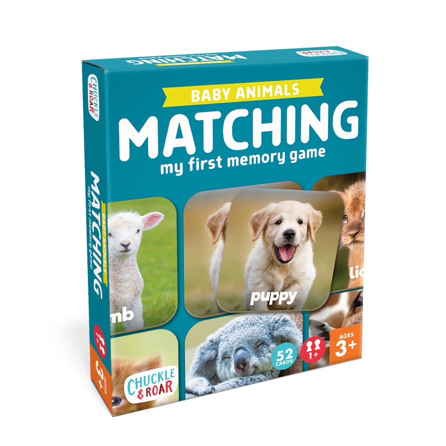 Chuckle & Roar Baby Animals Matching Memory Game for Kids Ages 3+ - Preschool Concentration Board Game for Toddlers, Cute Animal Learning Game
