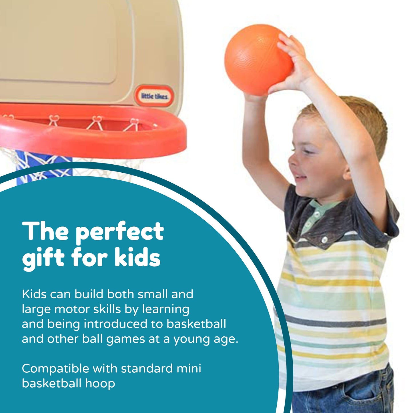 Kids Replacement Basketball | Compatible with Little Tikes Easy Score | Fits Standard Mini Basketball Hoop | Indoor & Outdoor | 6” Diameter | Perfect