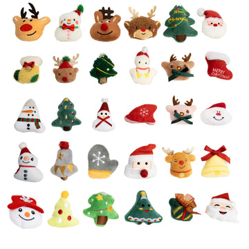 Hsodnr 60 Pack Christmas mini Plush Toy?Mini Set Plush Christmas Ornaments? Angel Santa Claus Snowman Reindeer Mini Christmas Tree Ornaments?Gifts