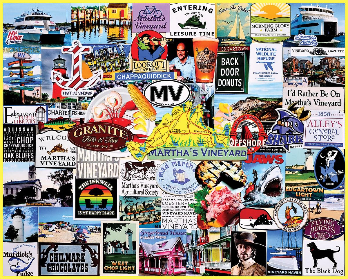 White Mountain 1000 Piece Jigsaw Puzzle, I Love Martha's Vineyard