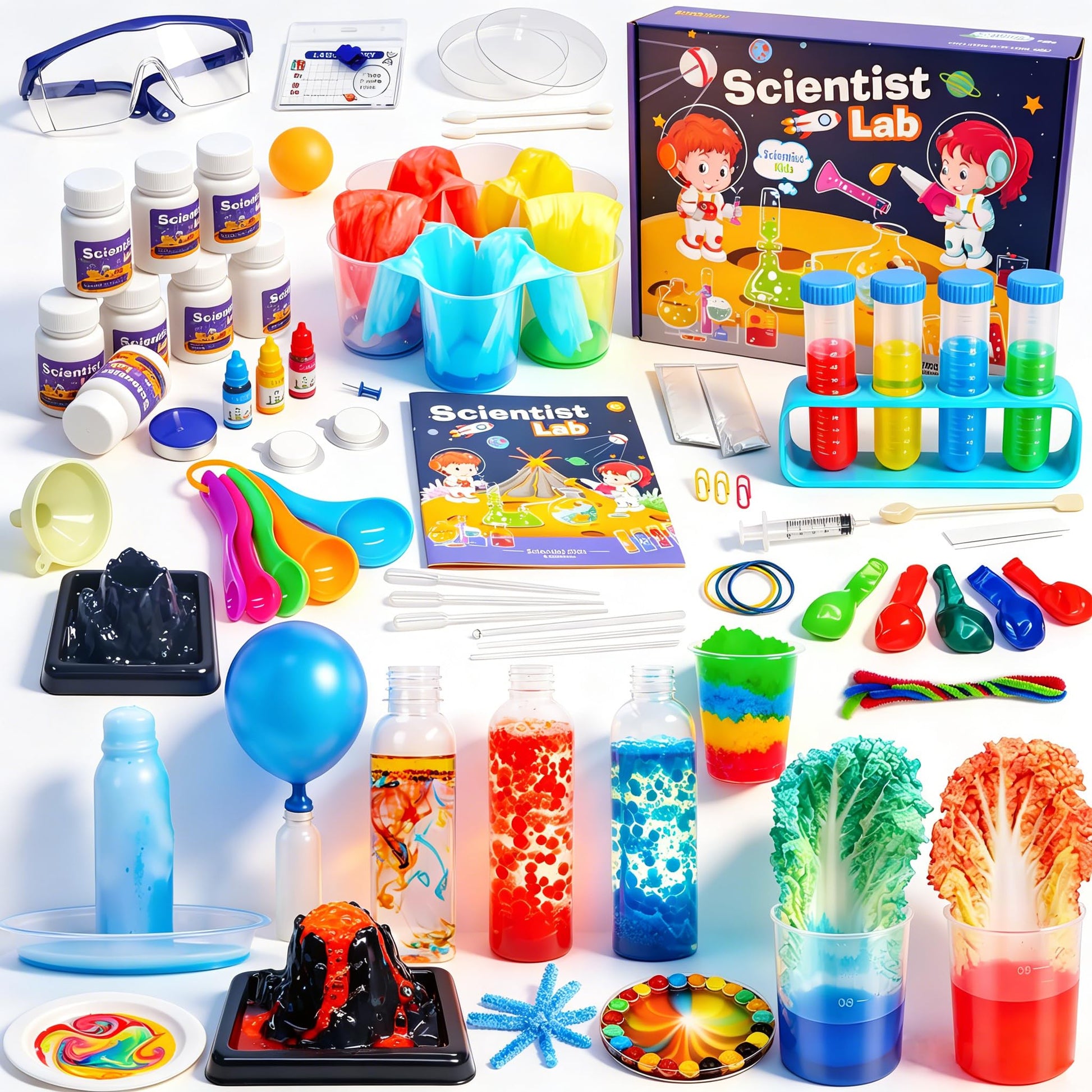 EXBEPE Science Kits for Kids 72+ Science Lab Experiments Erupting Volcano,Rainbow Rain,Artificial Snow Magic Chemistry Toy DIY Science Educational