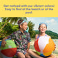 Top Race 6 Pack Inflatable Large Beach Balls 24 inch Pool Ball Summer Parties, and Gifts, Pool Balls for Swimming Pools - 6 Set Blow up Rainbow Color