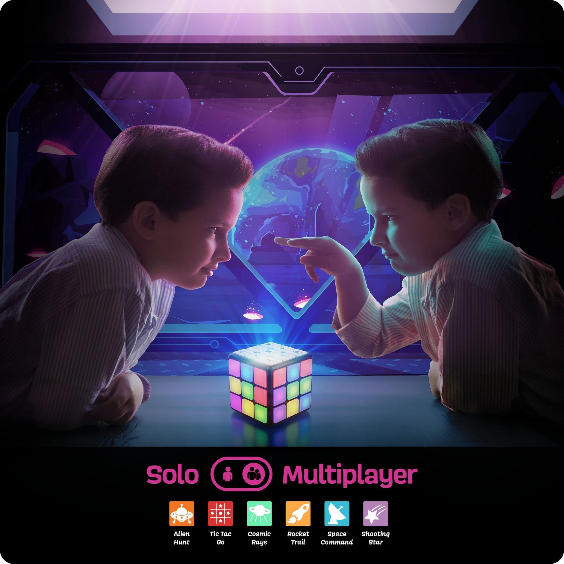Rechargeable Game Activity Cube - Toys for Boys and Girls - 9 Fun Brain & Memory Games - Birthday Gifts for Age 6, 7, 8, 9, 10, 11, 12 Year Old Kids