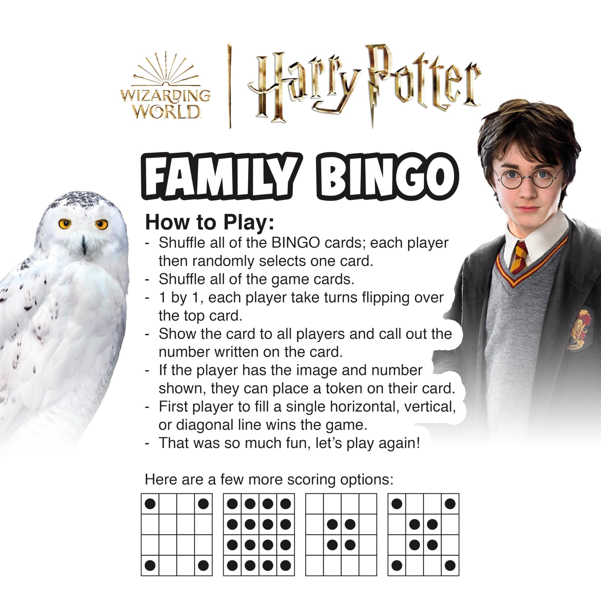 Aquarius Harry Potter Family Bingo Game - Officially Licensed Party Game for Kids and Adults Ages 8+, 2-18 Players - Gift for Teens and Fans