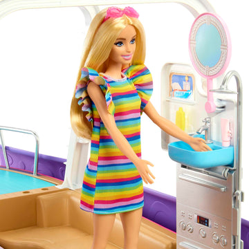 Barbie Boat with Pool and Slide, Dream Boat Playset Includes 20+ Pieces Like Dolphin and Accessories