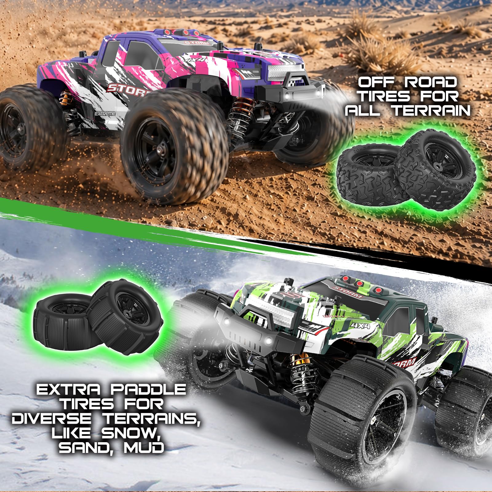 X-TMAGA 1:18 All Terrain RC Car for Adults & Boys (HS18-05), 4WD Off-Road RC Truck High Speed Fast 40+ KPH, 4X4 Waterproof Remote Control Car with 2