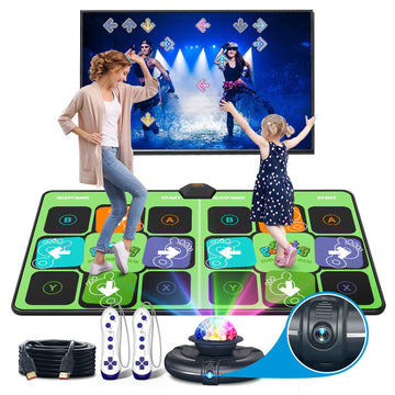 FWFX Wireless Dance Mat for TV, 2-Player Musical Electronic Dancing Pad for Kids & Adults, for Family Party Games, Exercise, Yoga & Fitness - Birthday