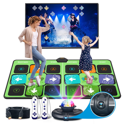 FWFX Wireless Dance Mat for TV, 2-Player Musical Electronic Dancing Pad for Kids & Adults, for Family Party Games, Exercise, Yoga & Fitness - Birthday