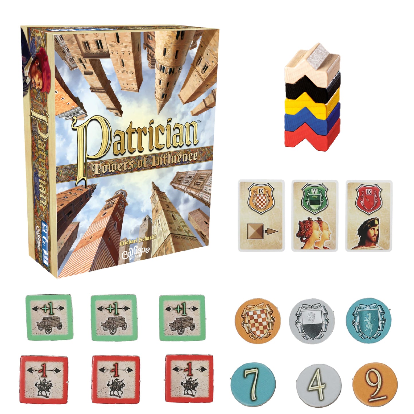 Patrician Towers of Influence - Medieval Area Control Tower Building Strategy Board Game for Family Game Night Gateway Board Game for Kids, Teens,