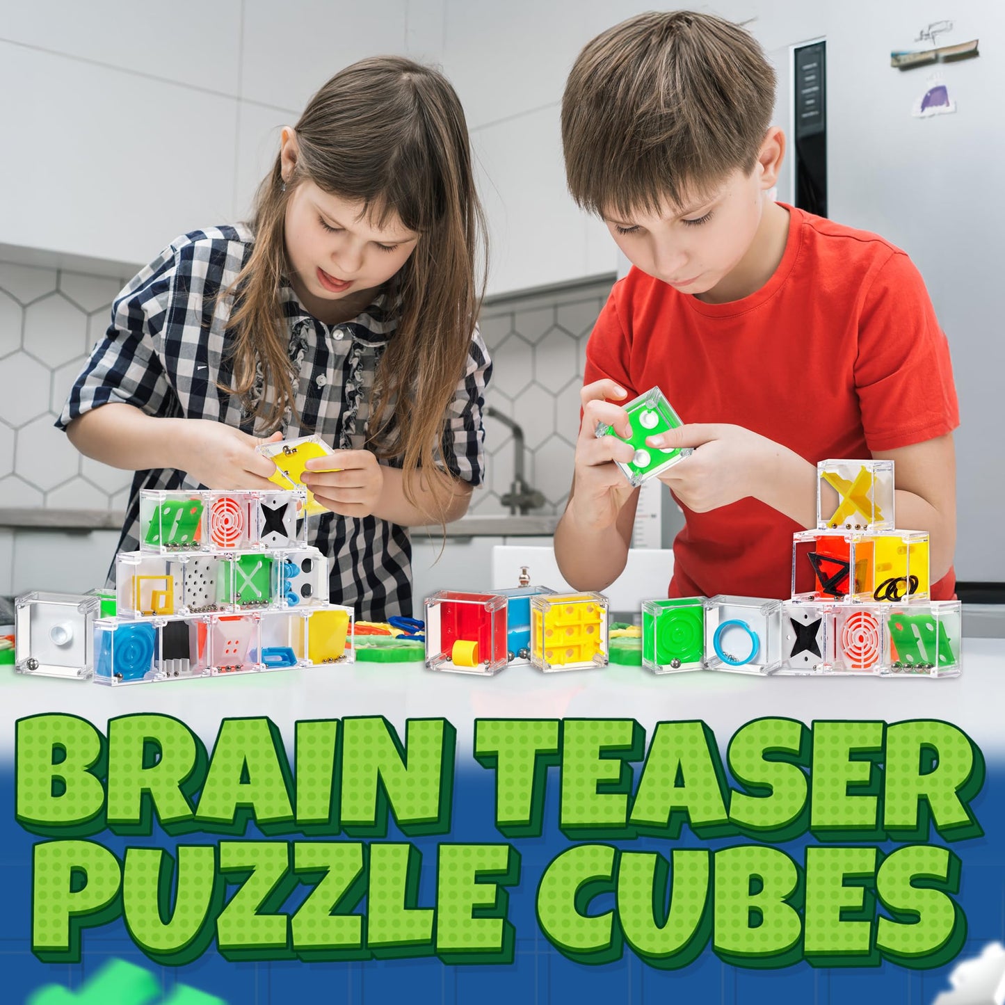 Mini Cube Puzzle Games (72-Pack) 3D Brain Teaser Maze Ball Party Favors