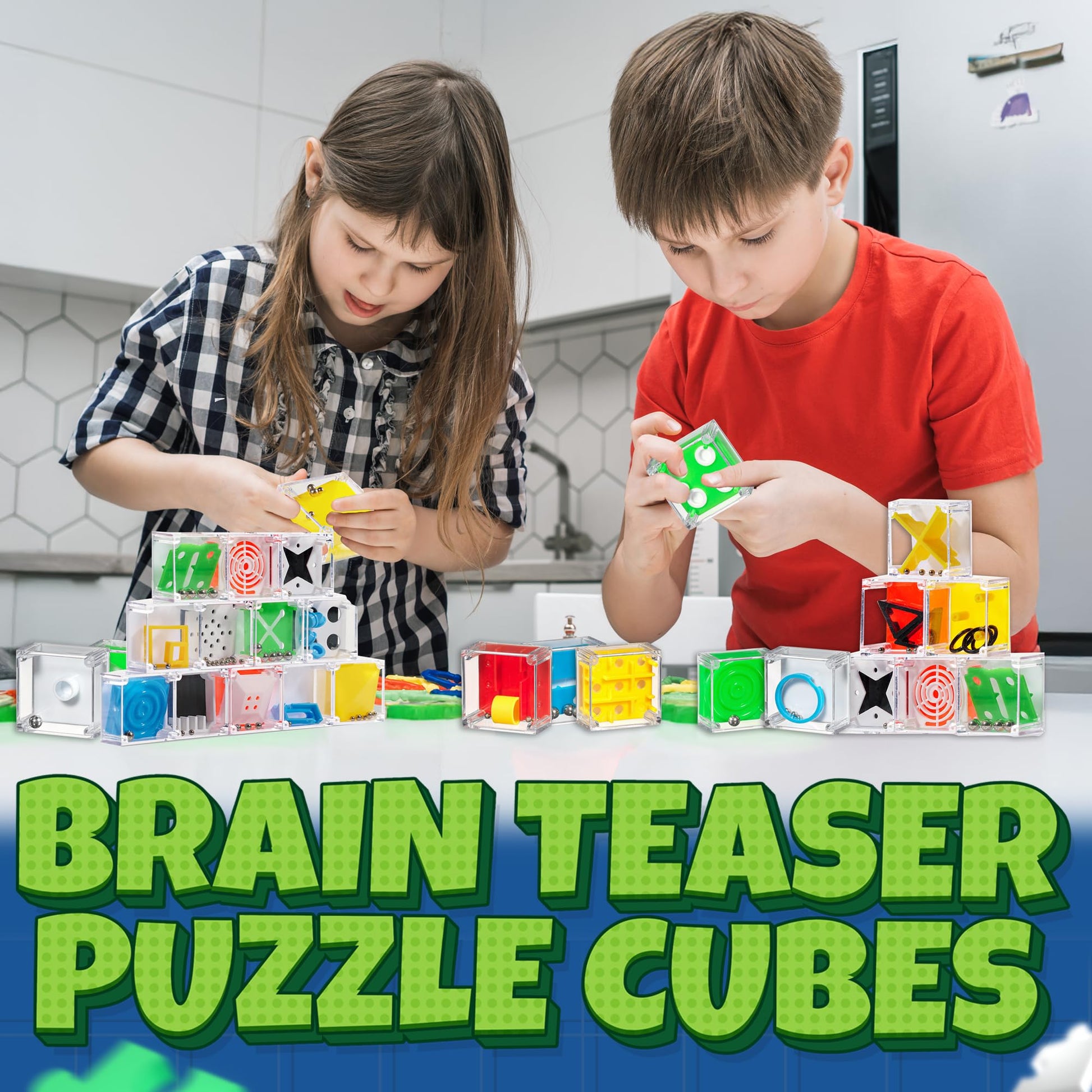 Mini Cube Puzzle Games (72-Pack) 3D Brain Teaser Maze Ball Party Favors