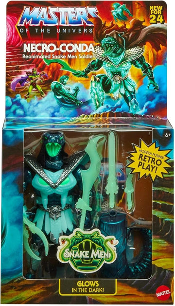 Masters of The Universe Motu Origins Necro-Conda Deluxe Snake Men Soldier Glows in The Dark