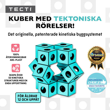 TECTI Kinetic Building System - Cubes with Seismic Moves - Consists of 3-Dimensional Interconnected Cubes - Build Over 50 Dynamic Structures - by Fun