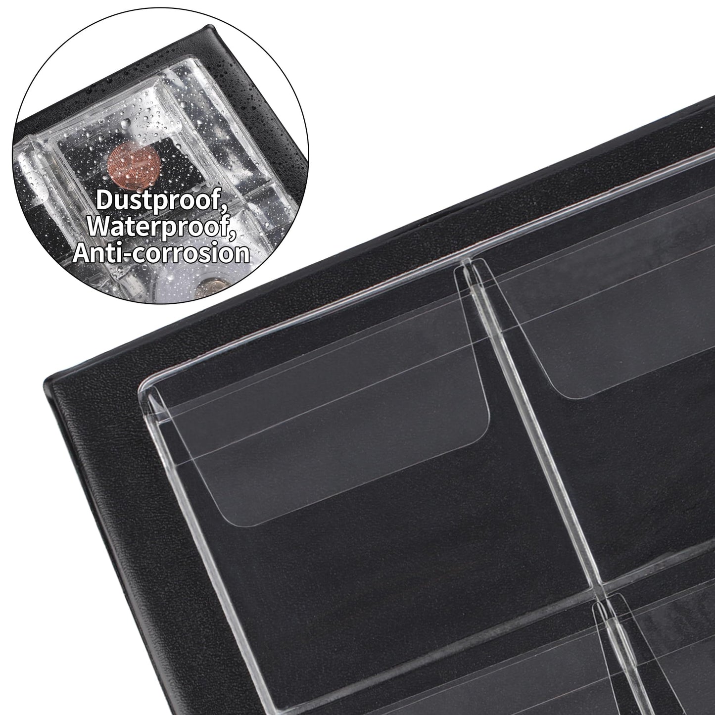 36 Pockets Coin Capsule Holder Album - 2.3x2.2 inches Coin Collecting Book with 6 Pages, Collection Album Sleeves for Square, Round Coin Snap Holders