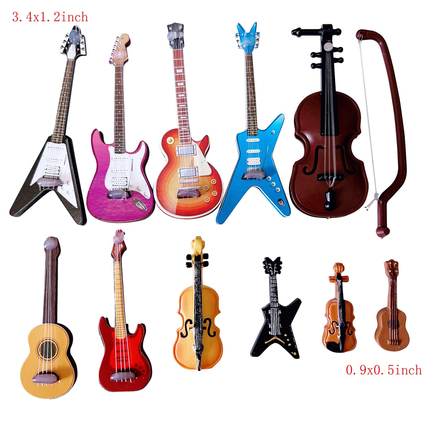 Anrher 25pcs Mini Musical Instruments Decoration Piano Violin Trumpet Guitar Saxophone Drum Dollhouse Accessory Sets
