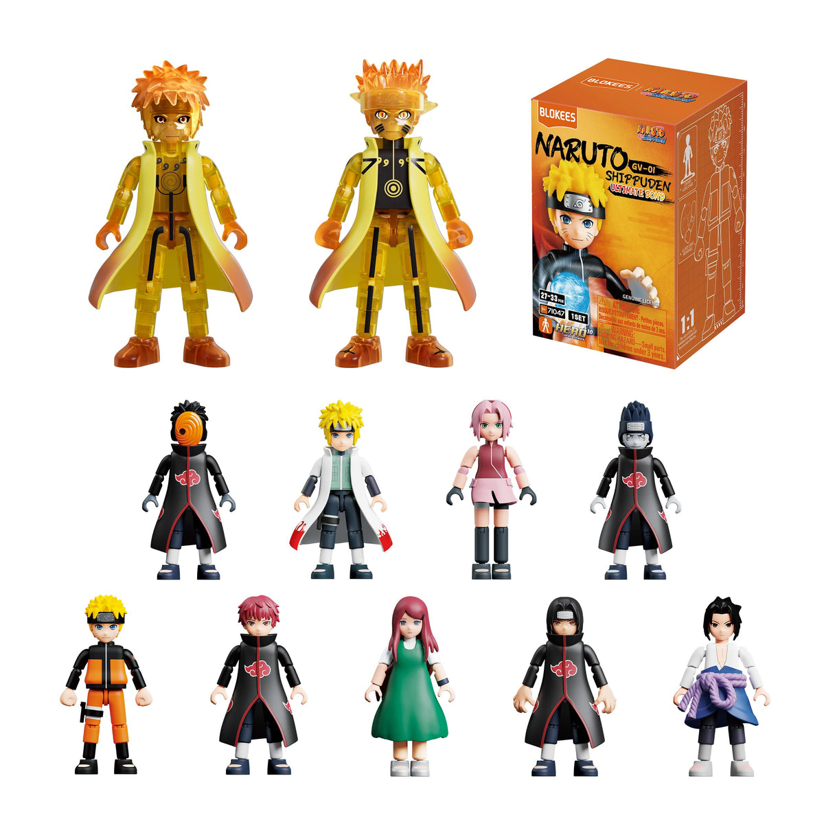 BLOKEES - Naruto Shippuden - Galaxy Version Wave 1: GV01-Ultimate Bond - Mystery Box Set - 9 Model Kits - Assembly Required - No Tools - No Cutting