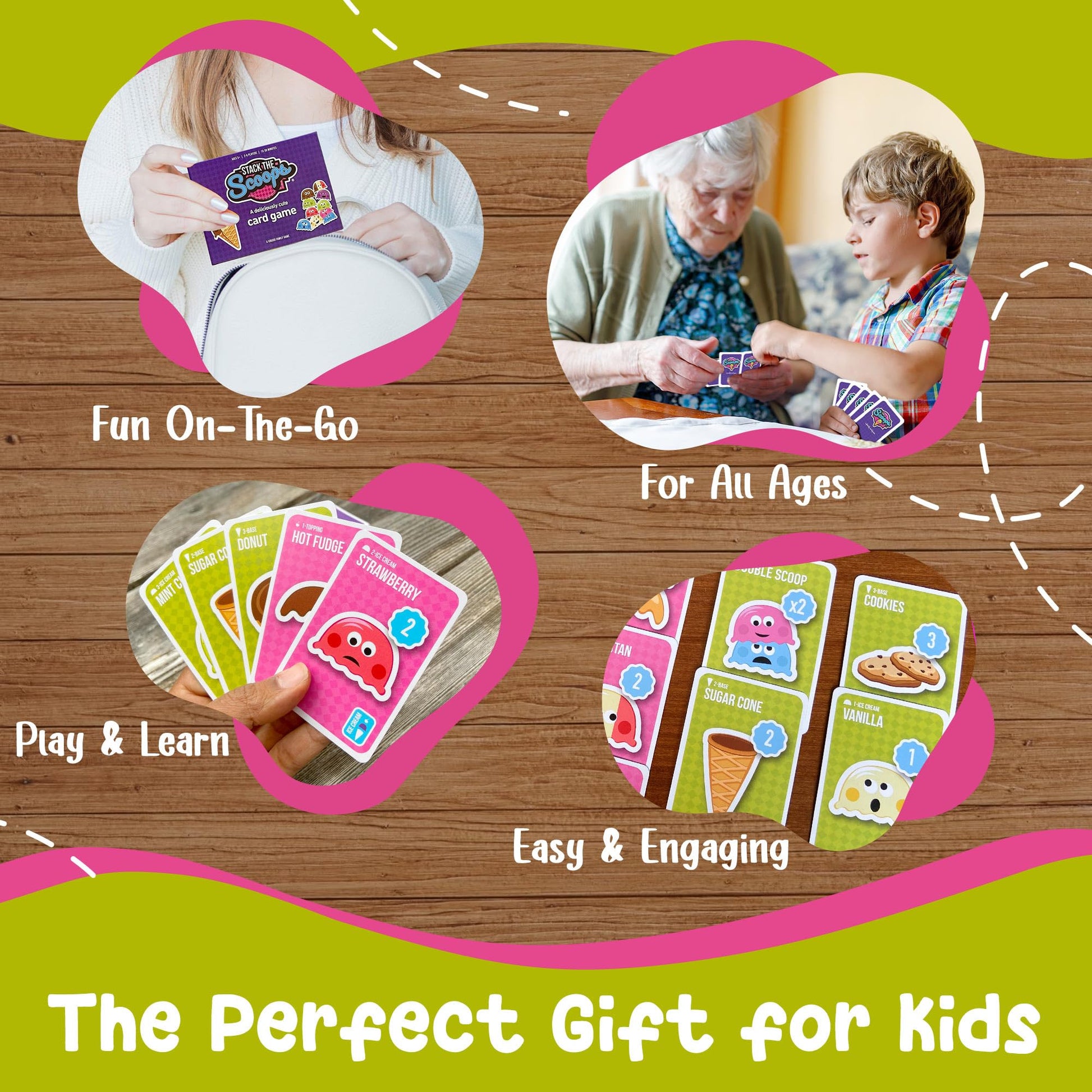 Stack The Scoops: Fun Family Ice Cream Game Perfect for Adults and Children Ages 6-12 (Standard Edition) - Fast and Cute Kid Card Games the Whole