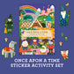 Petit Collage Sticker Activity Book, Once Upon A Time - Giant Fold Out Sticker Book for Kids, Includes Over 100 Reusable Stickers - Activity Book